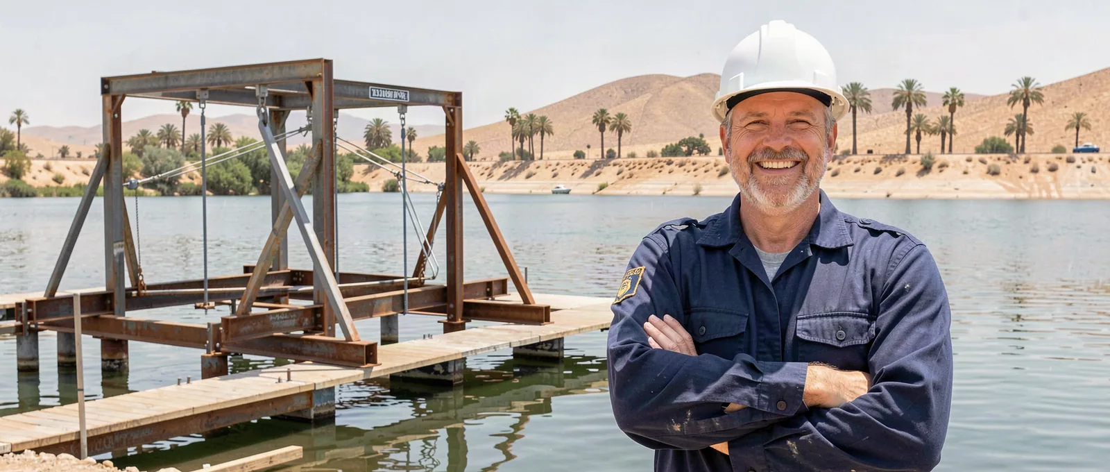 Docks contractor on a job site in Lakehavasu, AZ